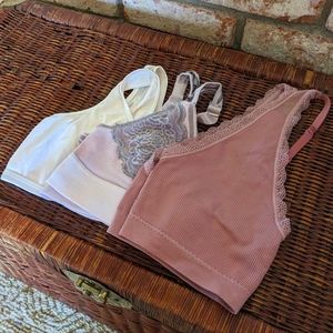 🌸 Dusty Pink & Purple Bralette Mini Set (3 pack) L XL